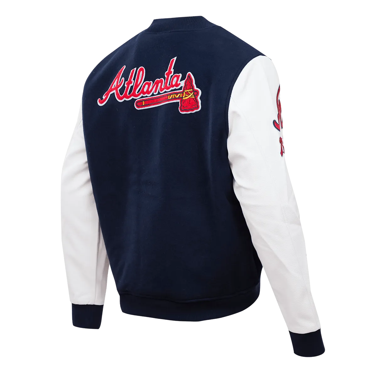 MLB ATLANTA BRAVES CLASSIC WOOL MEN'S VARSITY JACKET (MIDNIGHT NAVY)