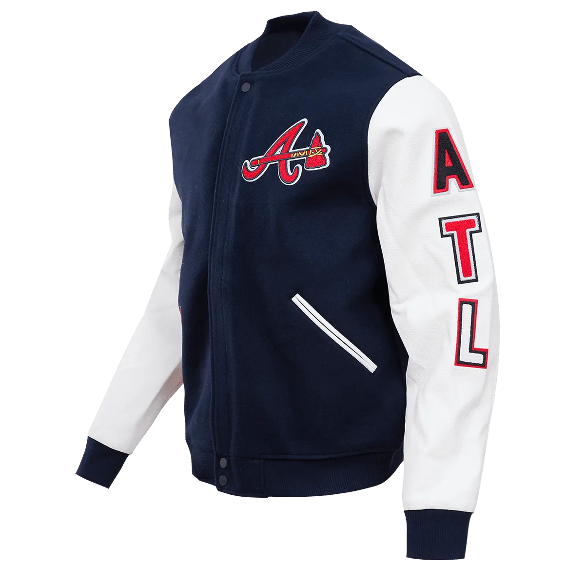 MLB ATLANTA BRAVES CLASSIC WOOL MEN'S VARSITY JACKET (MIDNIGHT NAVY)