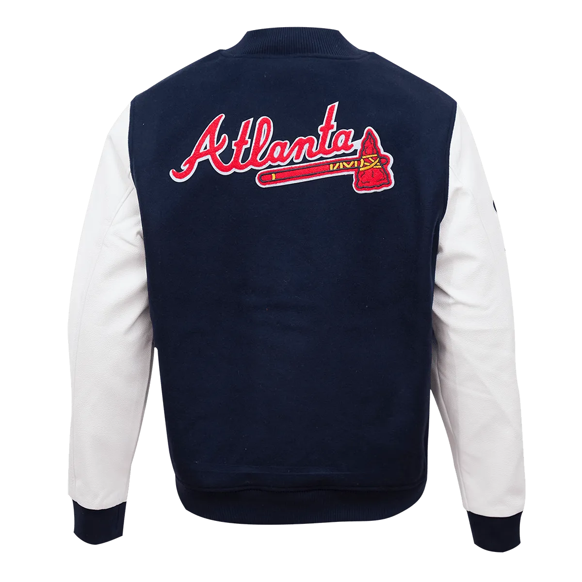 MLB ATLANTA BRAVES CLASSIC WOOL MEN'S VARSITY JACKET (MIDNIGHT NAVY)