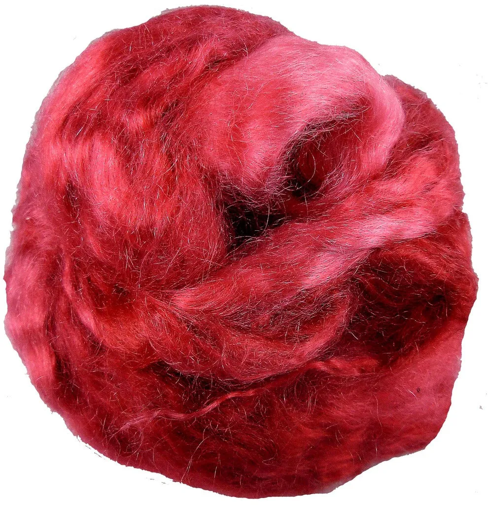 Mohair Roving, Sorta Solid Red Bandana