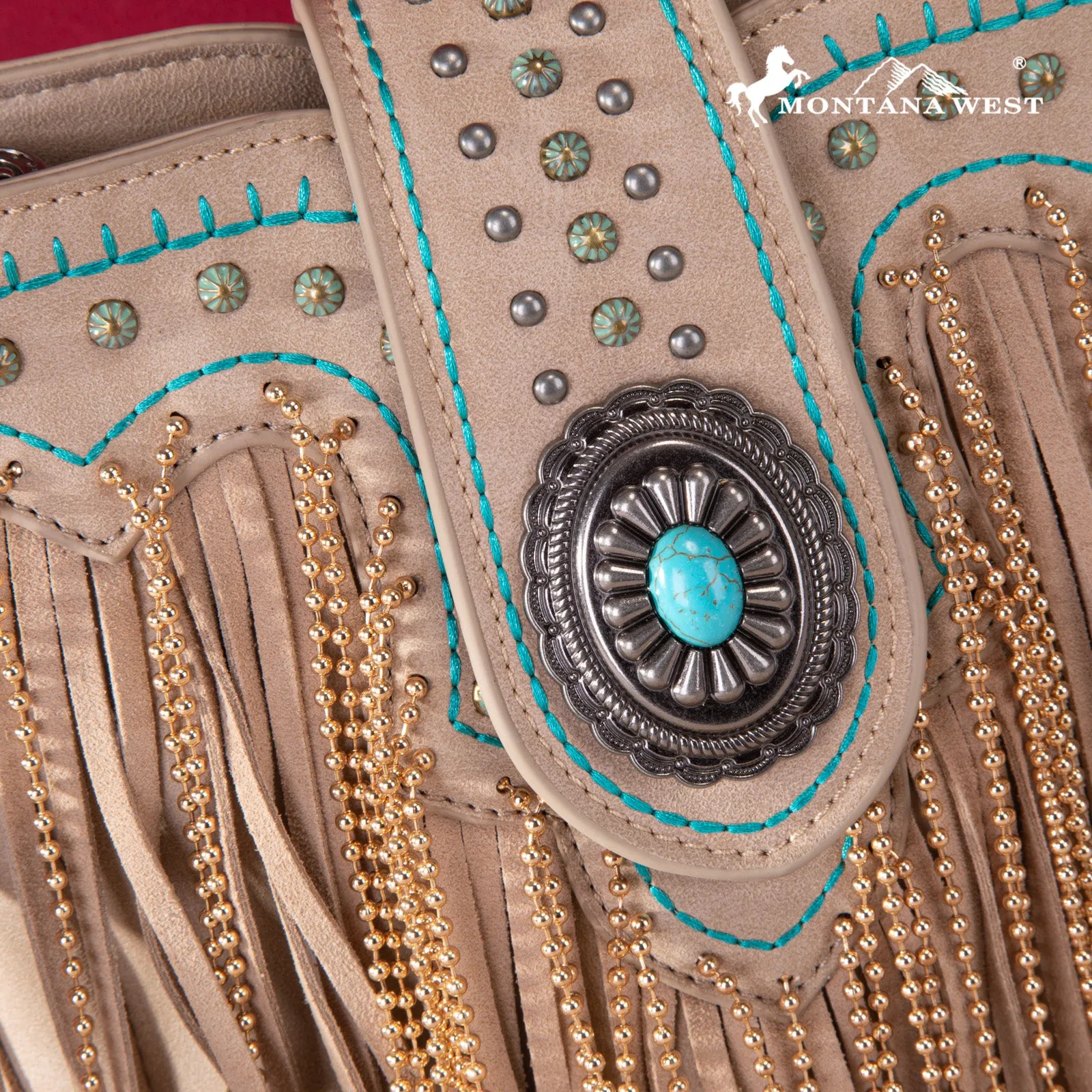 MWF1047-8360  Montana West Fringe Collection Crossbody - Tan