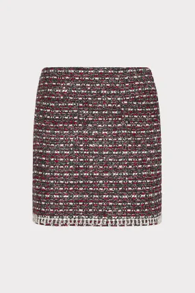 Nika Tweed Crystal Embellished Mini Skirt