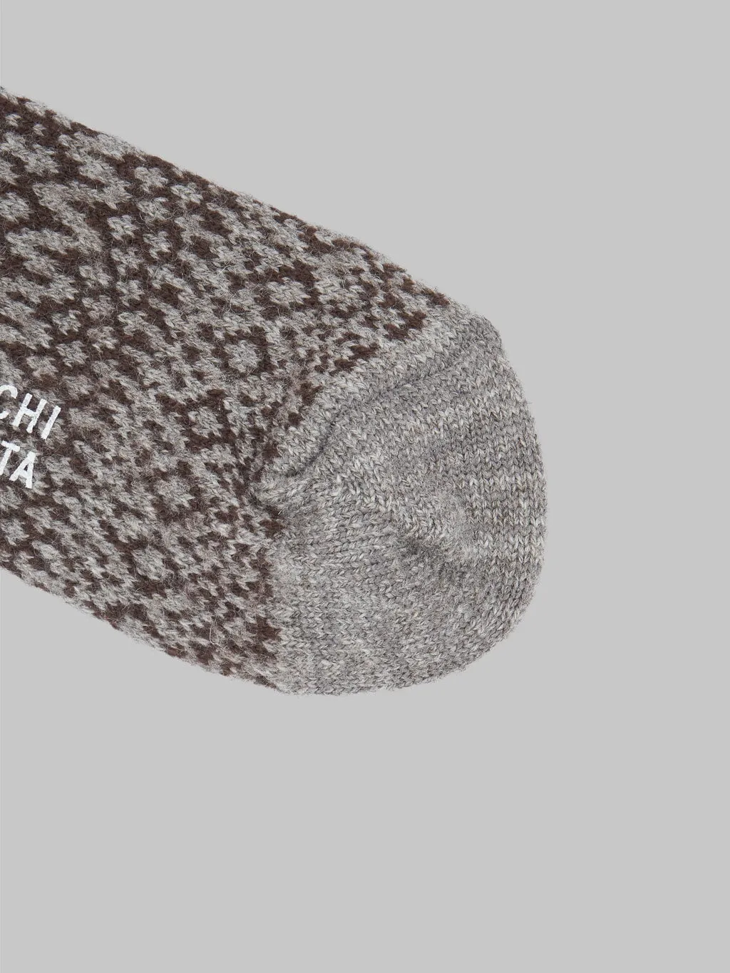 Nishiguchi Kutsushita Wool Jacquard Socks Grey