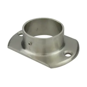 Oval Base Plate, 2 Hole, 50mm tube, Satin Finish