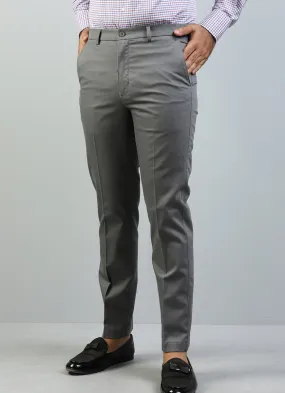 Plain Grey, Wrinkle Free, 100% Cotton, Semi Formal Trouser