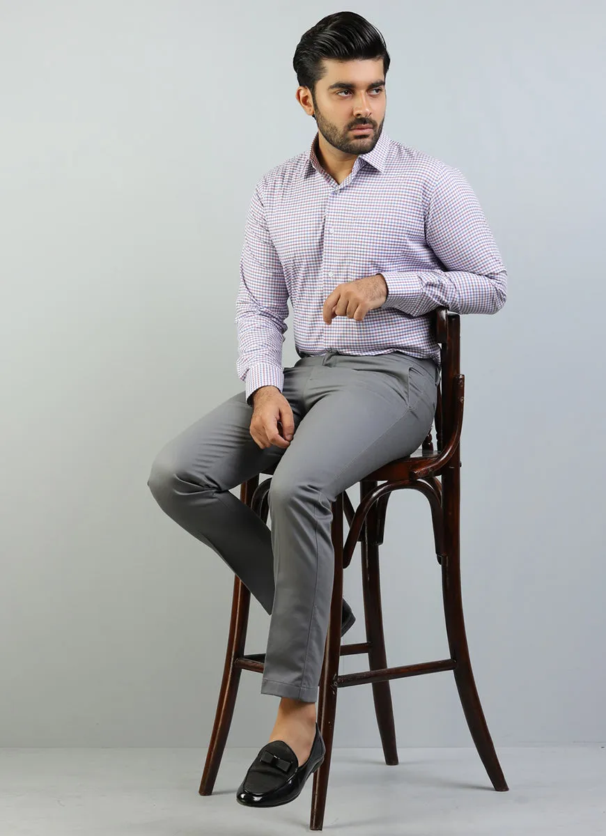 Plain Grey, Wrinkle Free, 100% Cotton, Semi Formal Trouser