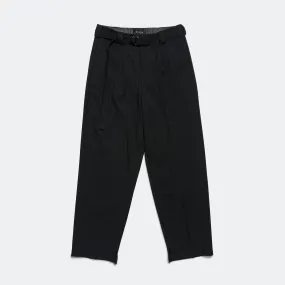 Pleated Suit Pant - Black Pinstripe