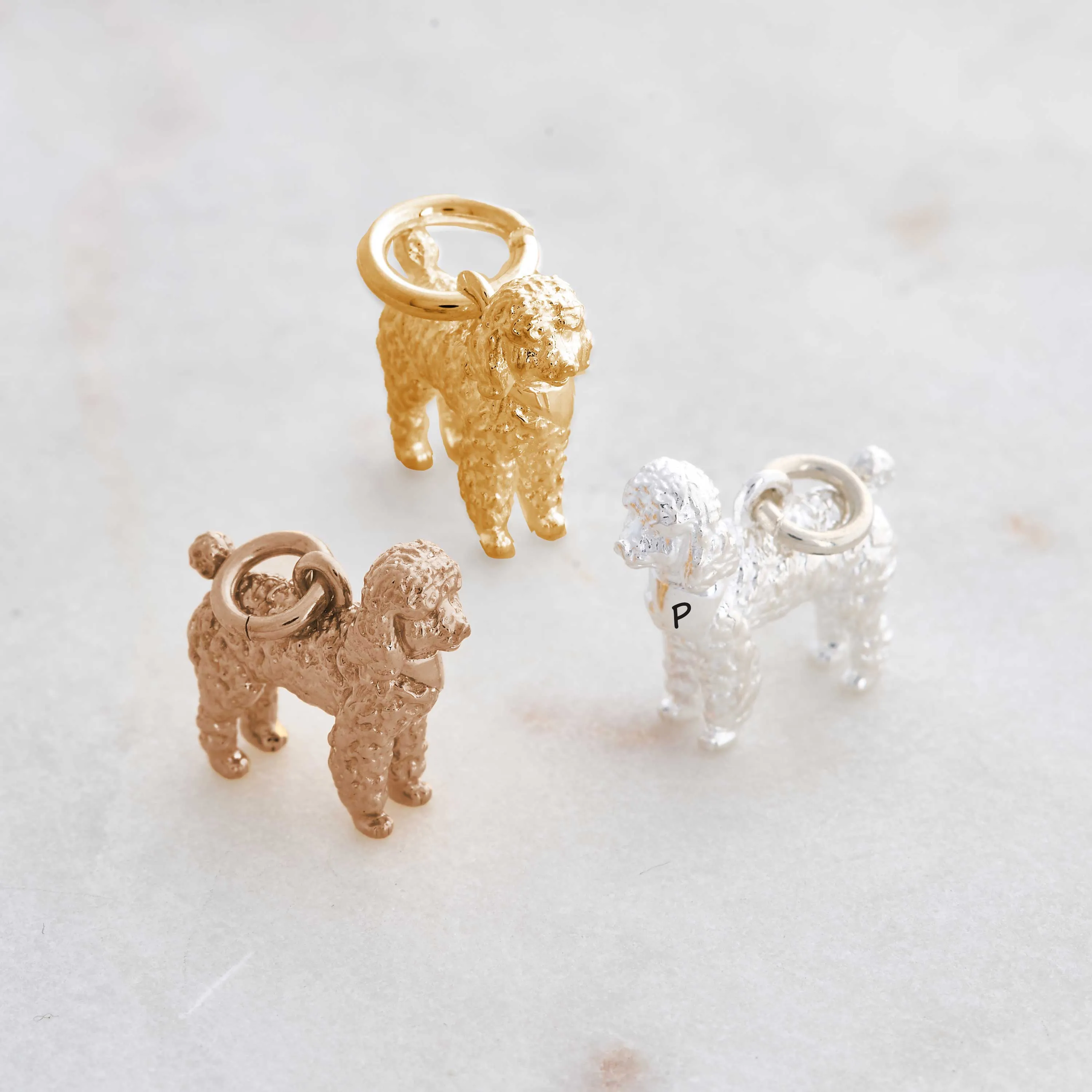 Poodle Silver Dog Charm