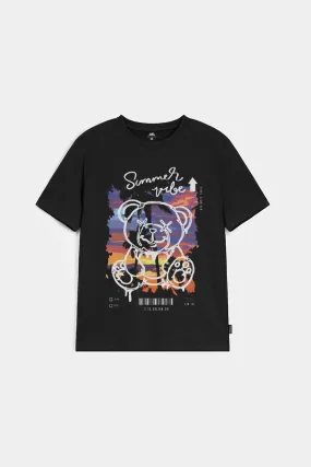 Printed Graphic Tee - Black