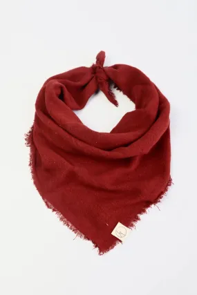 Raw Silk Bandana in Poppy Red