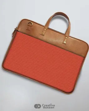 Red Parallels - The Vegan Leather Laptop Bag