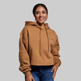 Revival Cropped Fleece Hoodie (Camel)