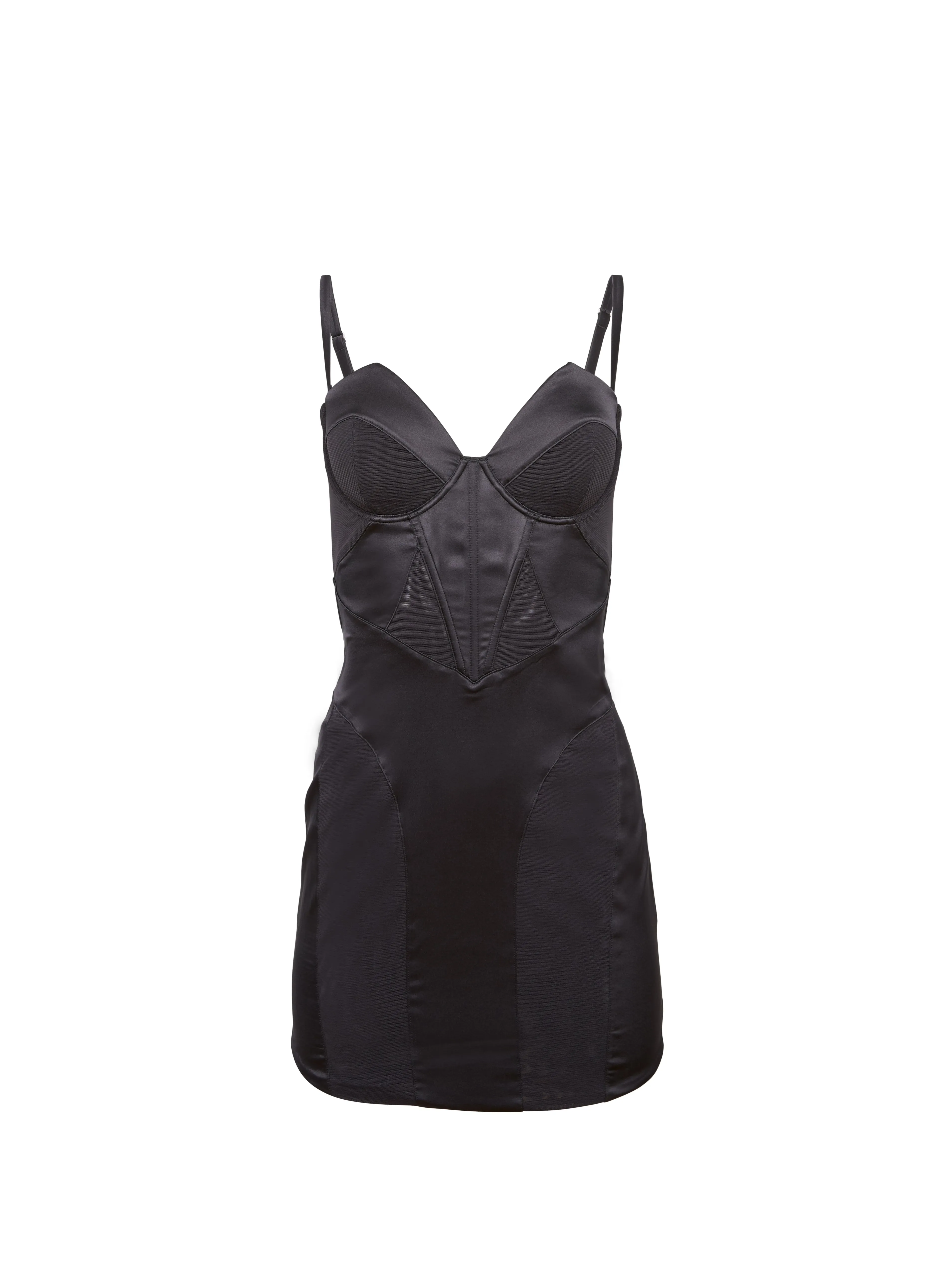 Silk & Mesh Bustier Dress