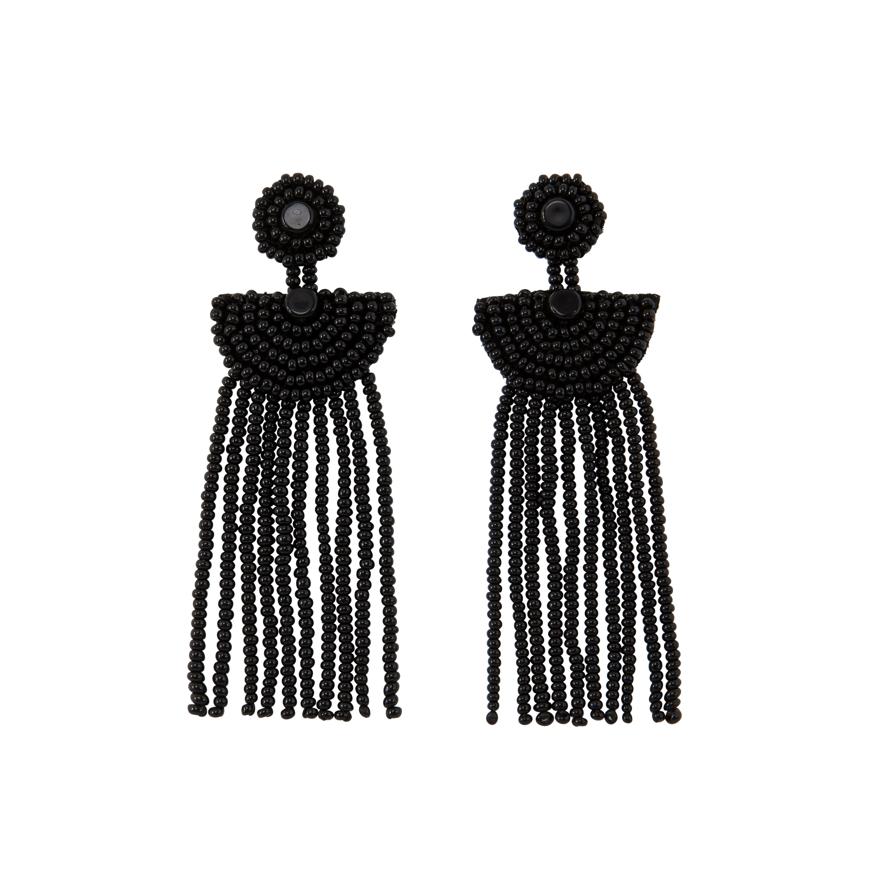 Small Kifungo Tassel Earrings - BLACK