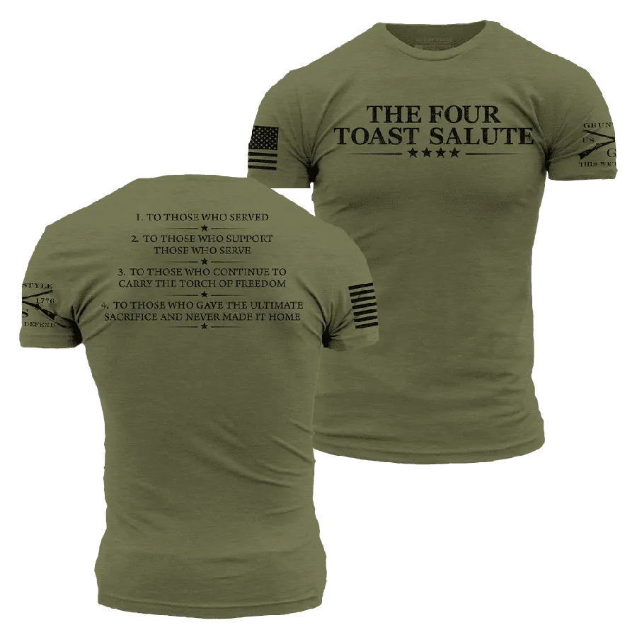 The Four Toast Salute T-Shirt - Military Green