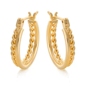 Twisted 2lines Small hoop earrings