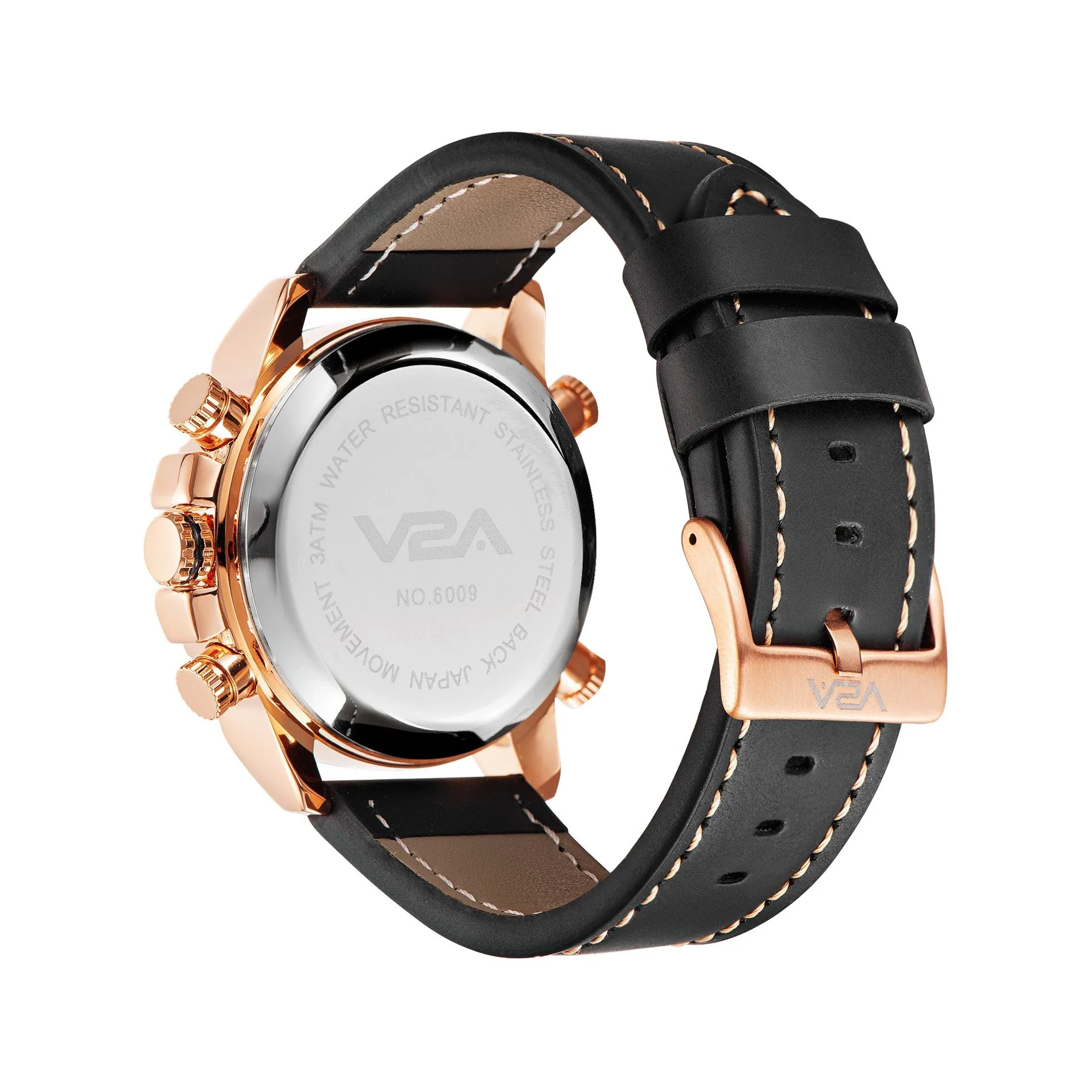 V2A Ultra Blue Gold Alloy Case Genuine Leather Band Analog Digital Fashion Watch for Men Latest Men’s Watch | Gifts for Men | Gift for Brother | Gift for Husband | Birthday Gifts