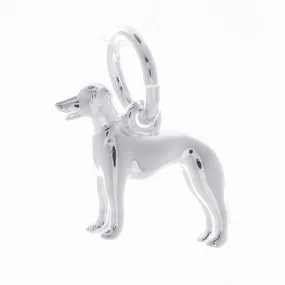 Whippet Silver Dog Charm