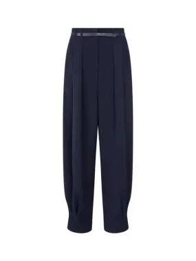 Women s Pleated Wide Baggy Pants Navy