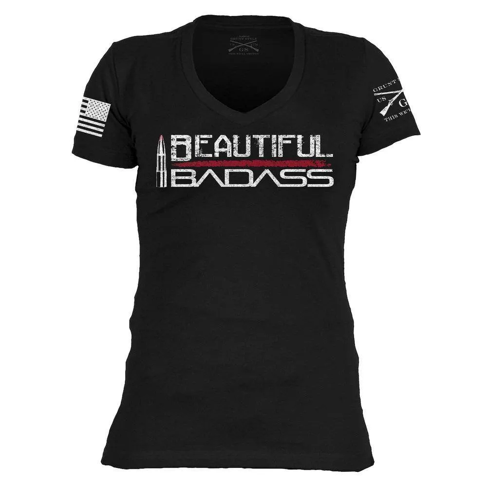 Women's Beautiful Badass V-Neck - Black