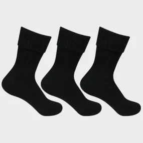 Women's Woolen Socks (Black) - Pack of 3