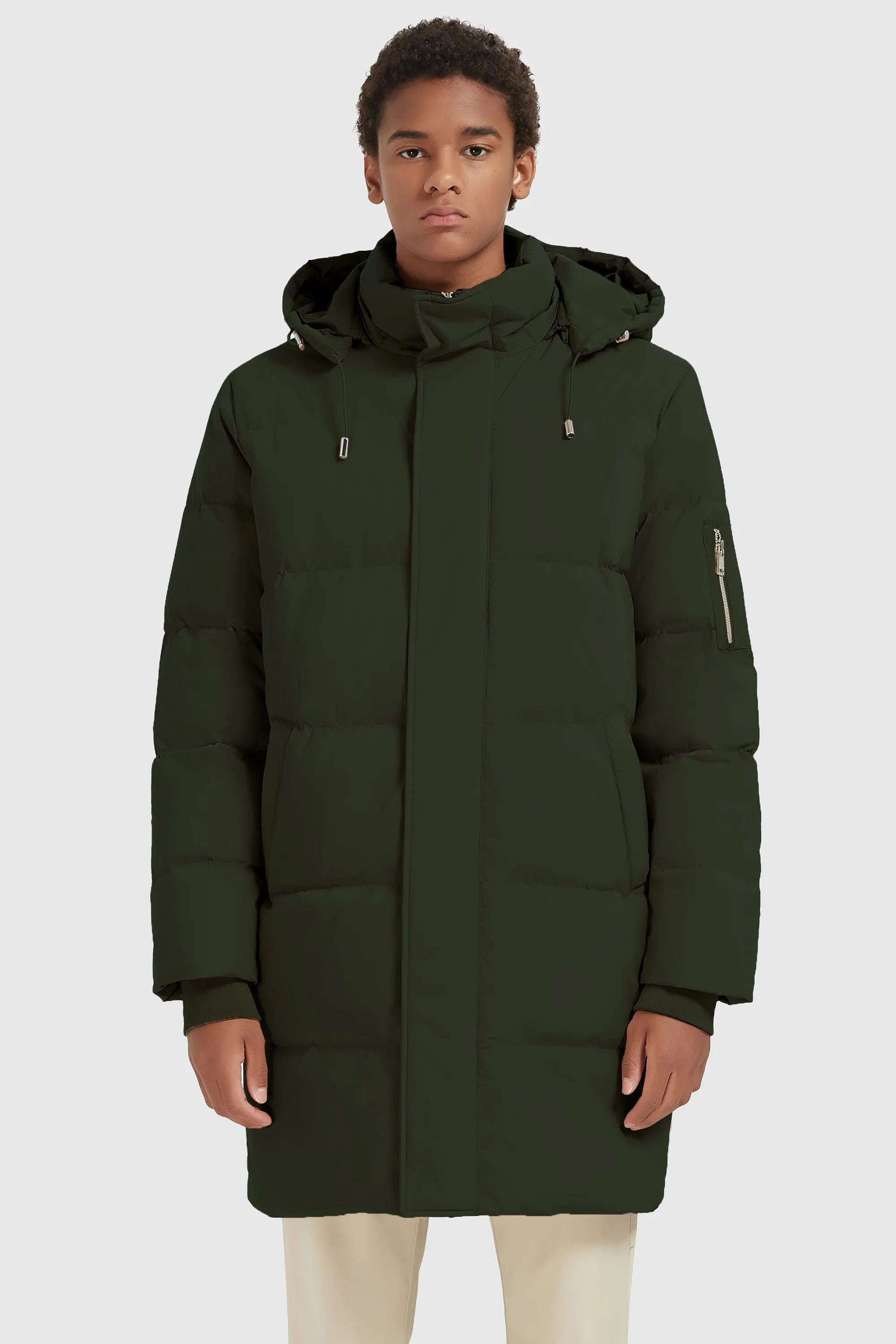 Zip Up Snap Button Thickened Down Jacket