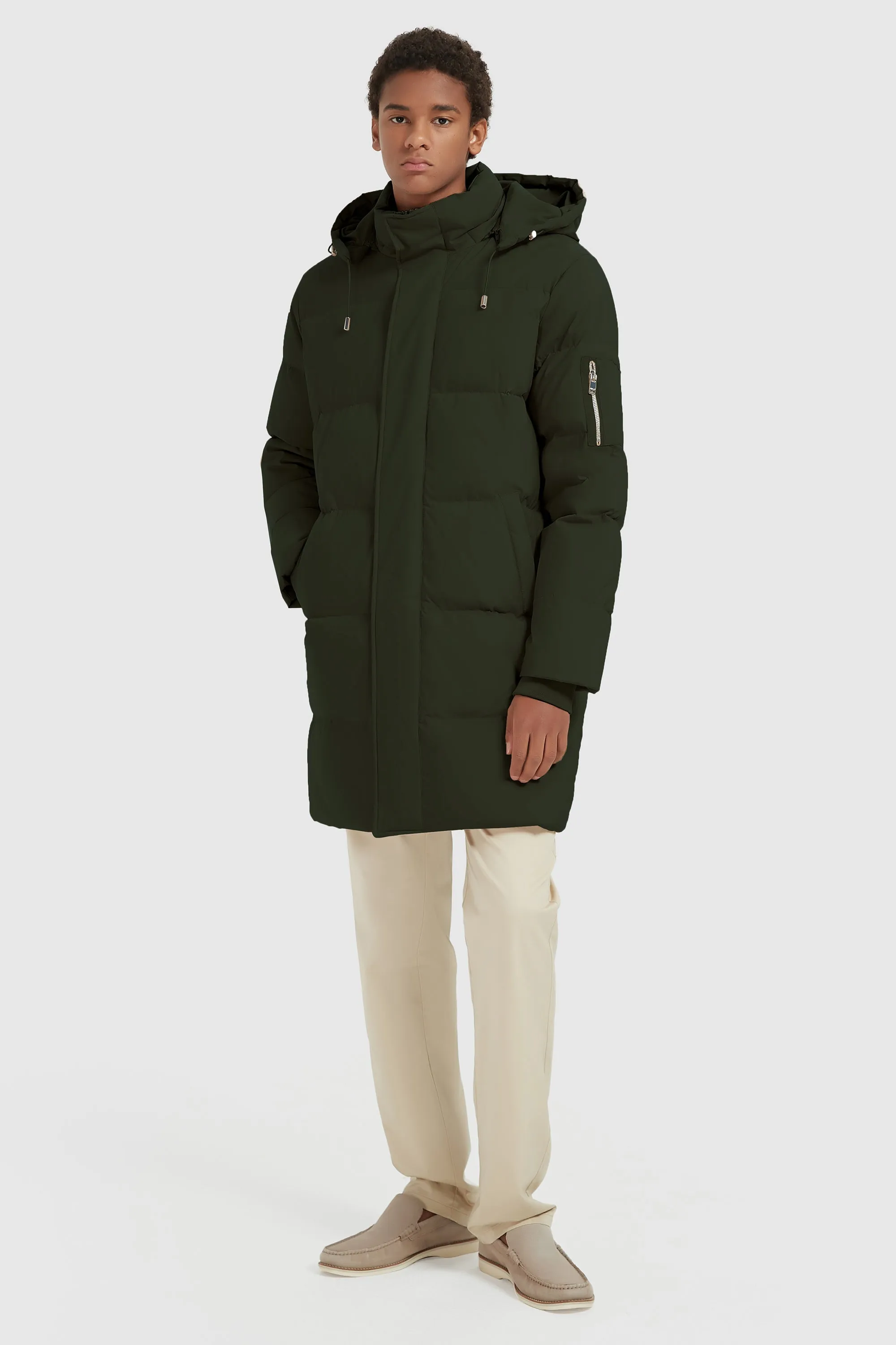 Zip Up Snap Button Thickened Down Jacket